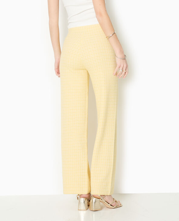 Pantalon en maille à carreaux jaune - Pimkie