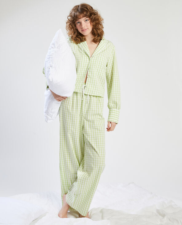 Pantalon vichy vert deals