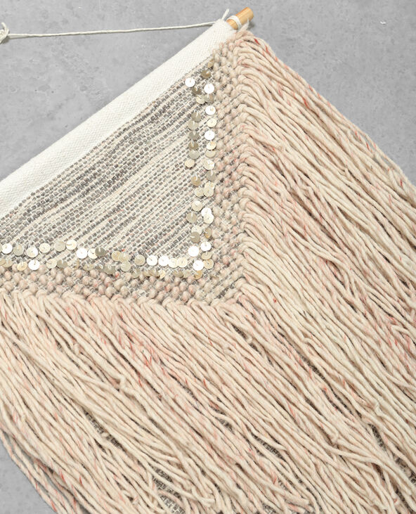 Tapisserie murale tissée avec sequins rose - Pimkie