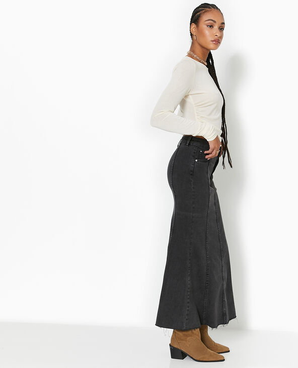 Jupe sirène en jean noir - Pimkie