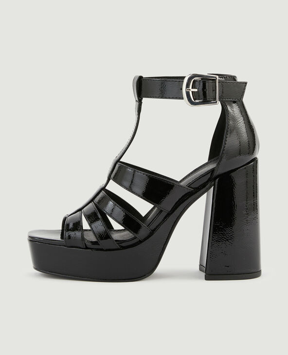 Talons brillants à plateforme noir - Pimkie