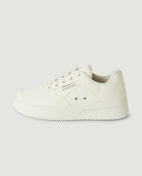 Sneakers toile compensées blanc - Pimkie