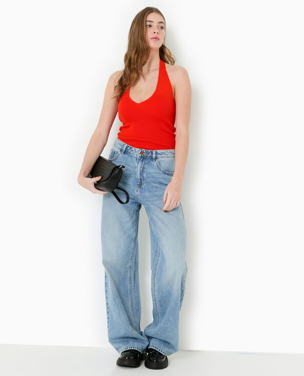 Top dos-nu en maille rouge - Pimkie