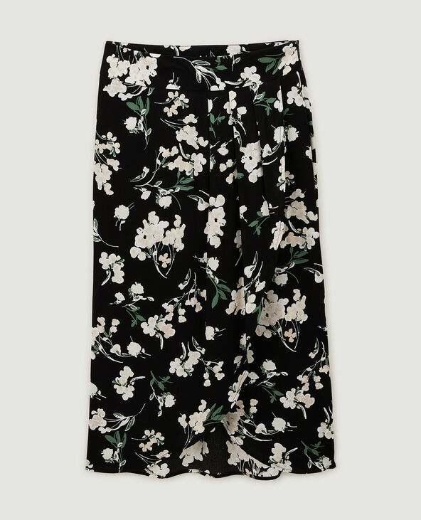 Jupe midi effet porte-feuille noir - Pimkie