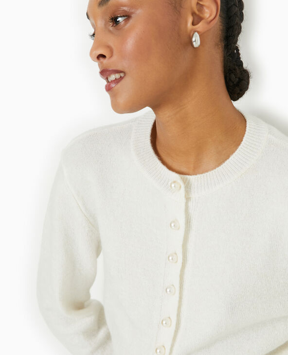 Gilet cintré avec boutons perles blanc - Pimkie