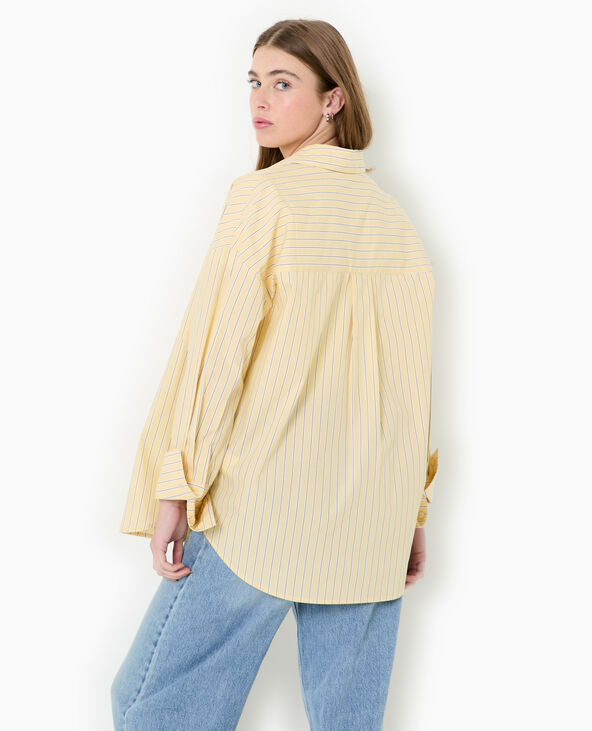 Chemise oversize rayée avec poches Jaune pâle - Pimkie