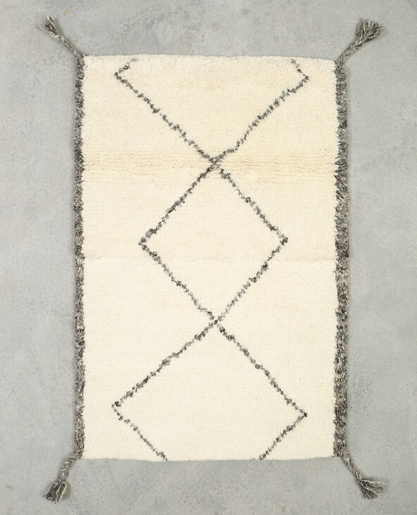 Tapis rectangulaire à losanges blanc - Pimkie