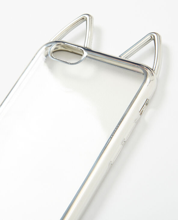 Coque oreilles de chat argenté - Pimkie