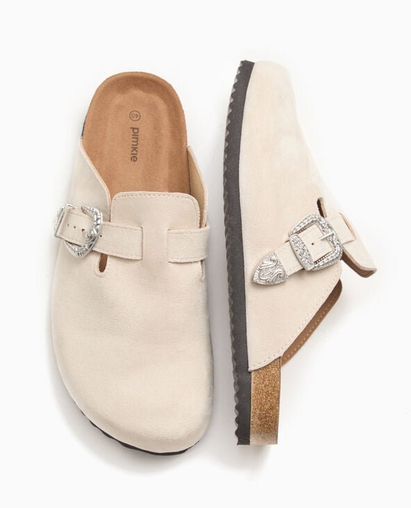 Mules sabots avec boucle western blanc - Pimkie