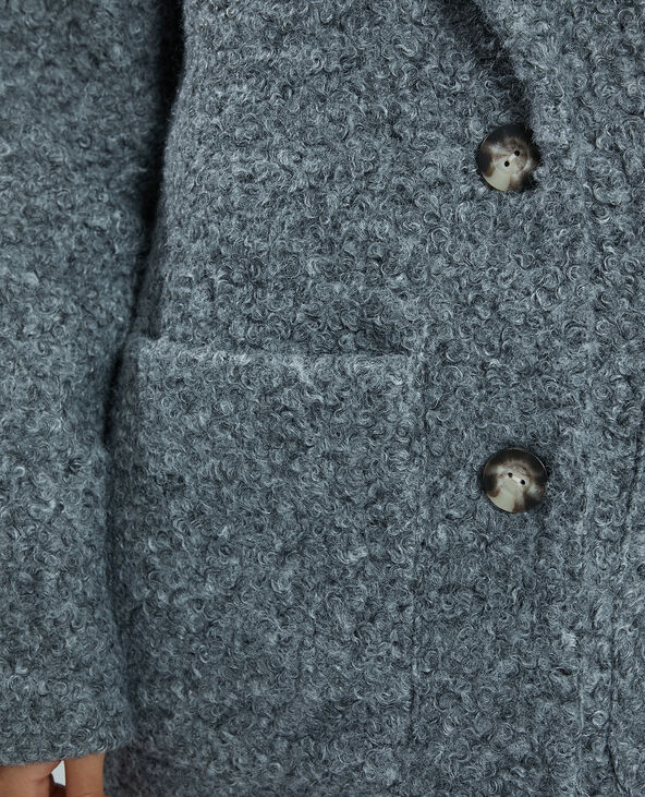 Manteau long maille bouclette