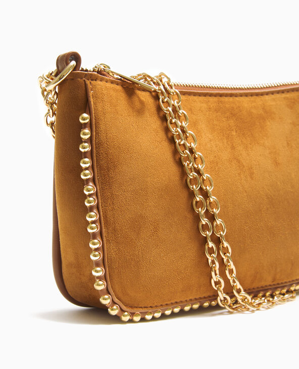 Sac pochette avec chaînette et clous beige - Pimkie