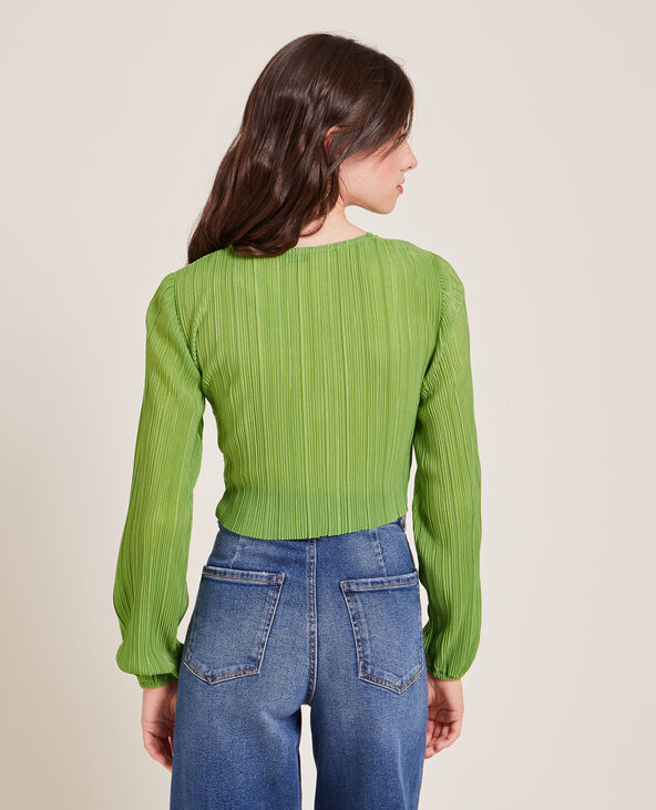 Top plissé permanent vert olive - Pimkie