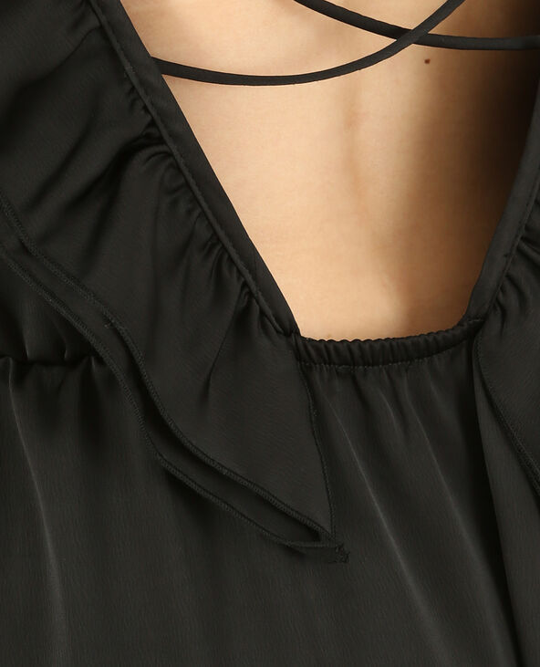 Robe longue satinée noir - Pimkie