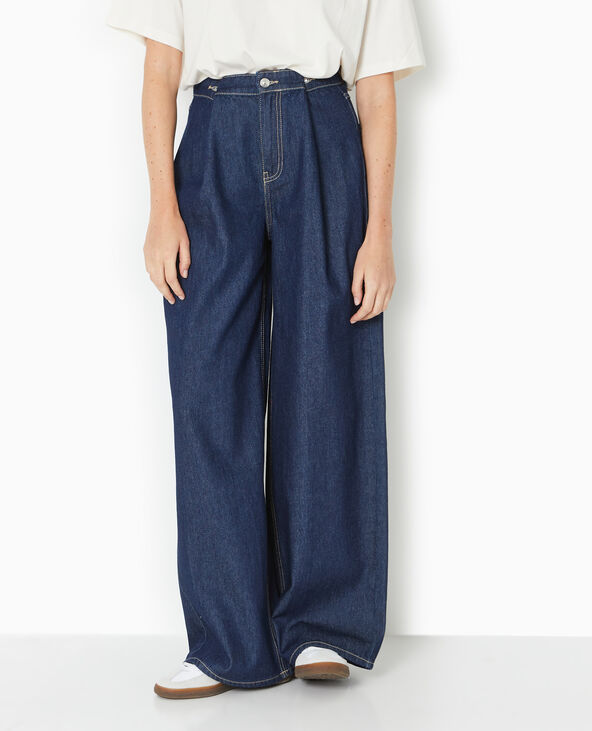 Jean wide avec boutonnage multipositions bleu - Pimkie