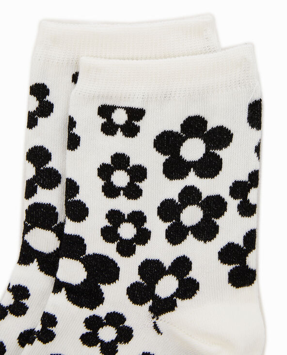Paire de chaussettes motif fleurs écru - Pimkie