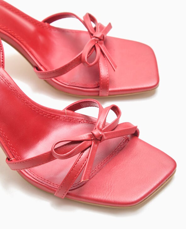 Sandales à talon avec nœud rouge - Pimkie
