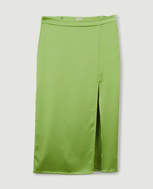 Jupe longue en satin vert - Pimkie