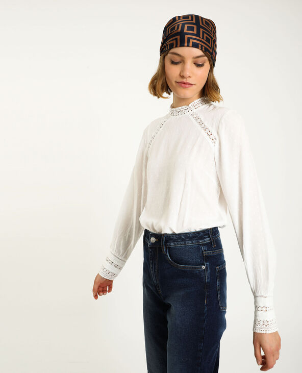 Blouse plumetis blanche top