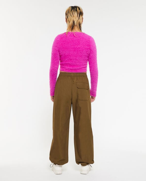 Pantalon parachute ceinture élastiquée taupe - Pimkie