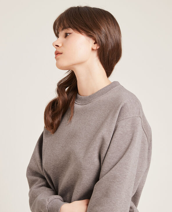 Sweat court en molleton taupe - Pimkie