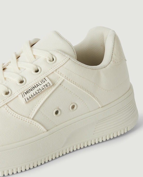 Sneakers toile compensées blanc - Pimkie