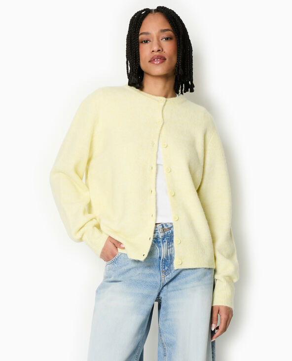 Gilet col rond Jaune pâle - Pimkie