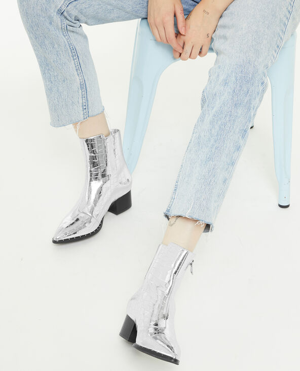 Boots santiags effet croco avec clous argenté - Pimkie
