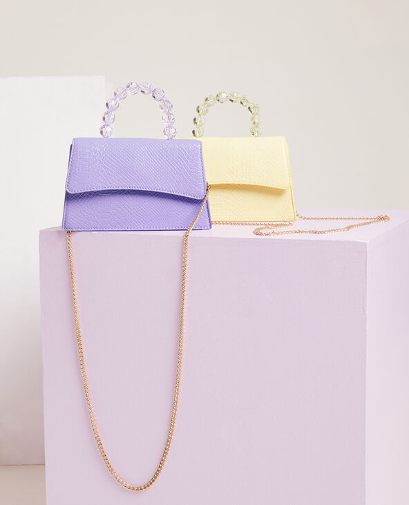 Sac boxy avec poignée perles lilas - Pimkie