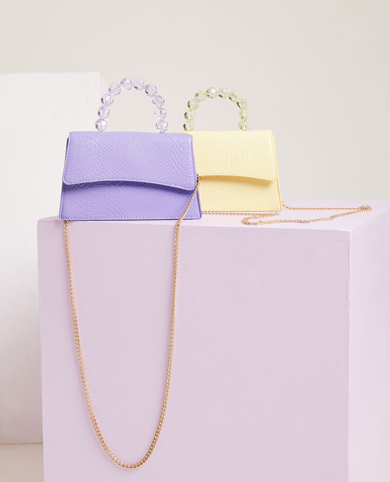 Sac boxy avec poignée perles violet - Pimkie