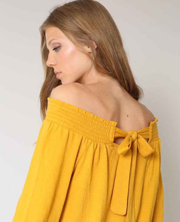 Blouse smockée orange - Pimkie
