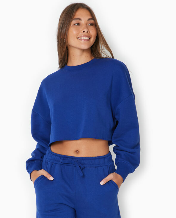 Sweat large cropped bleu marine - Pimkie