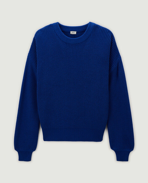 Pull col rond bleu électrique - Pimkie
