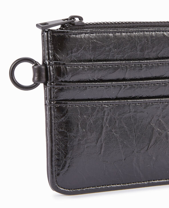 Porte-monnaie effet cuir matelassé noir - Pimkie