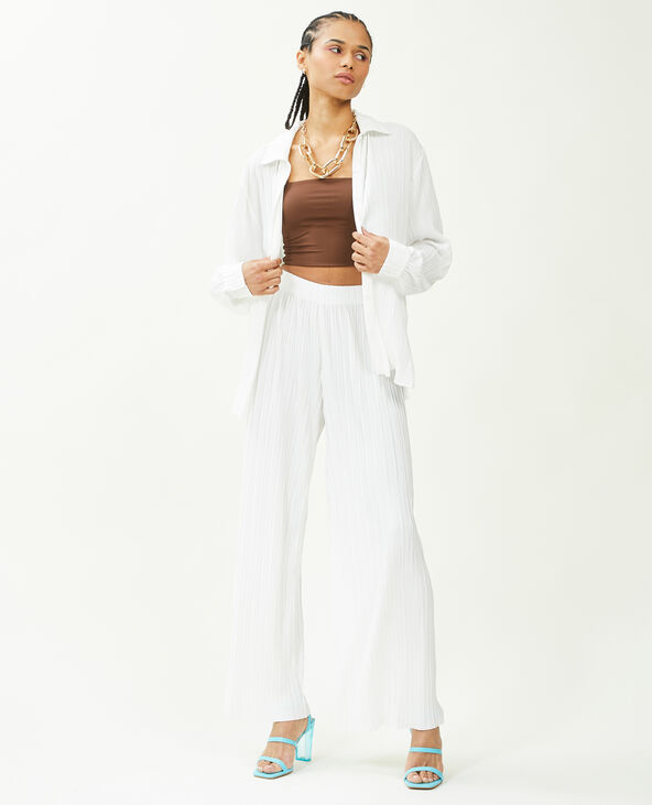 Chemise maille plissée blanc - Pimkie