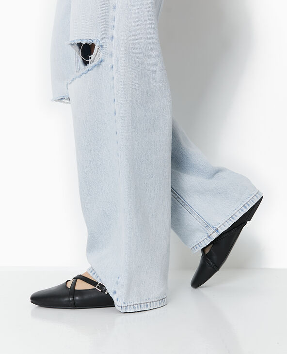 Ballerines avec brides croisées noir - Pimkie