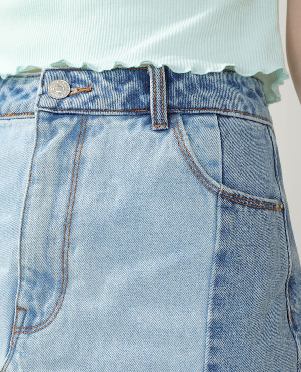 Jupe en jean destroy bleu - Pimkie