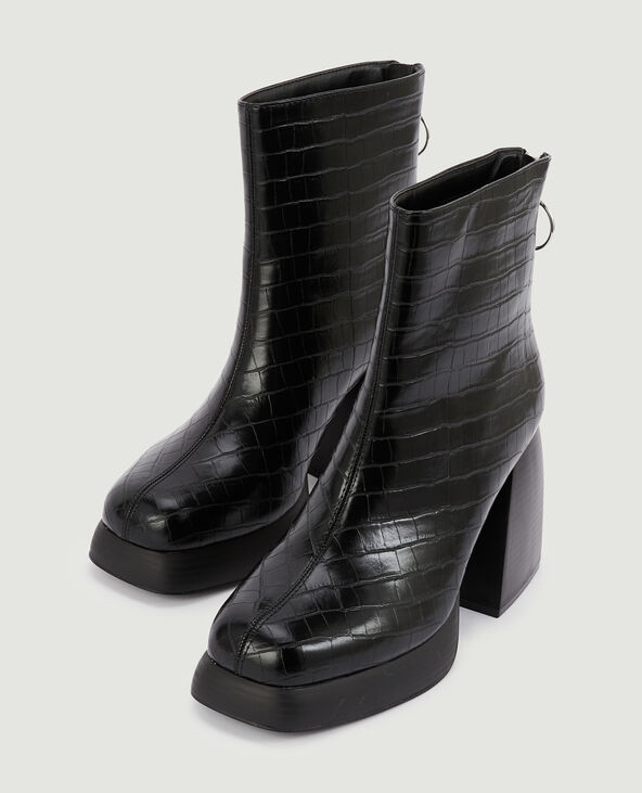 Boots plateformes effet croco Pimkie