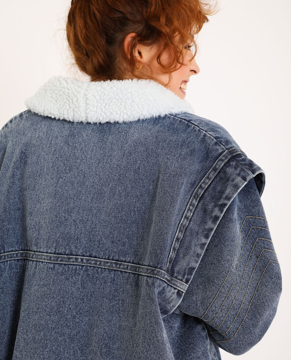 Blouson en jean col mouton Pimkie