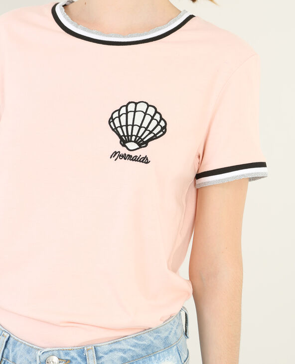 T-shirt coquillage rose clair - Pimkie