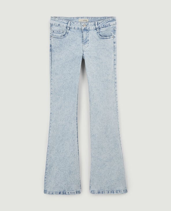 Jean flare avec papillons en strass bleu clair - Pimkie