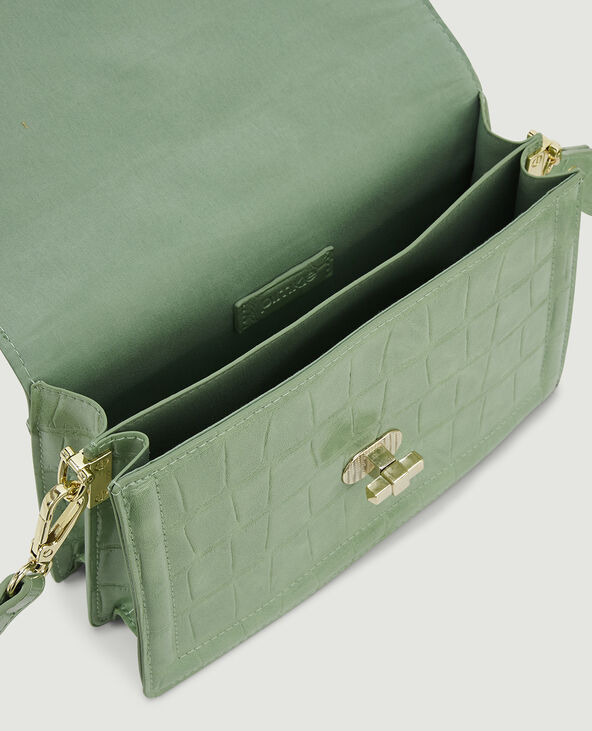 Sac boxy effet croco vert de gris - Pimkie