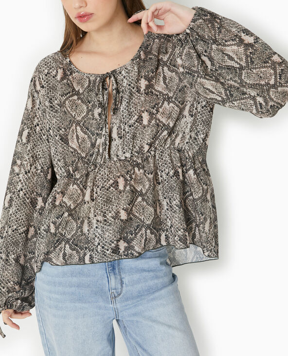 Blouse oversize motif python blanc - Pimkie