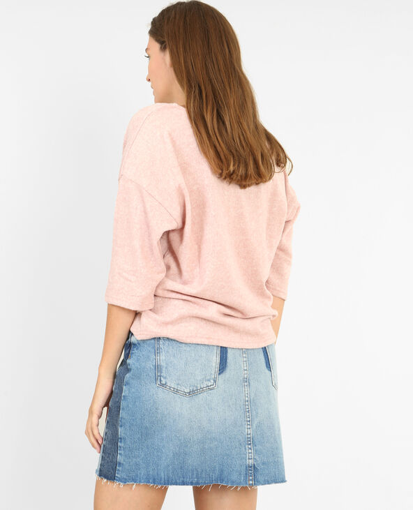 Pull à manches 3/4 rose clair - Pimkie