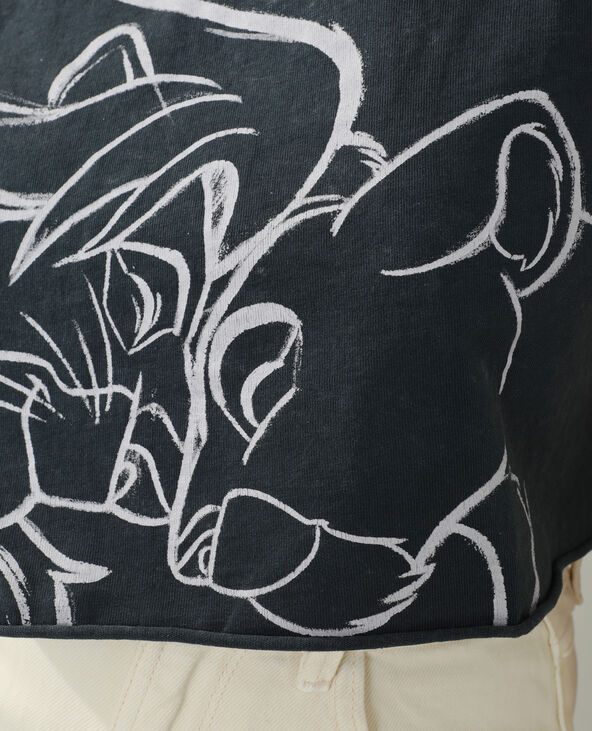 T-shirt cropped Le Roi Lion gris foncé - Pimkie