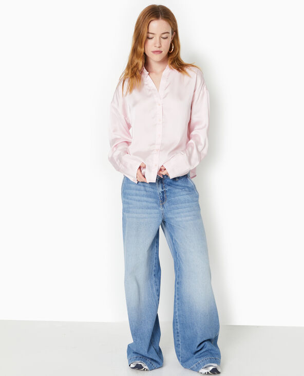Chemise en satin rose clair - Pimkie