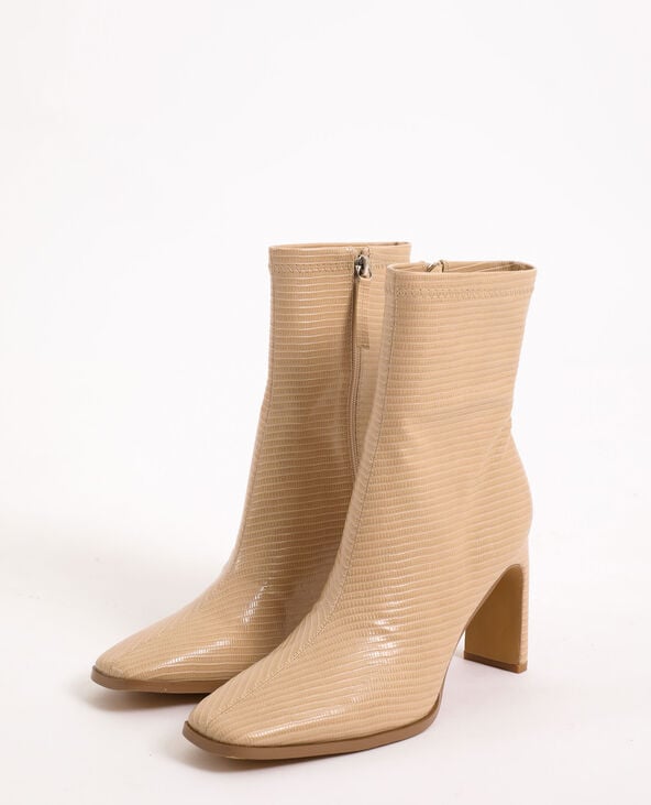 Bottines à talons hauts beige - Pimkie