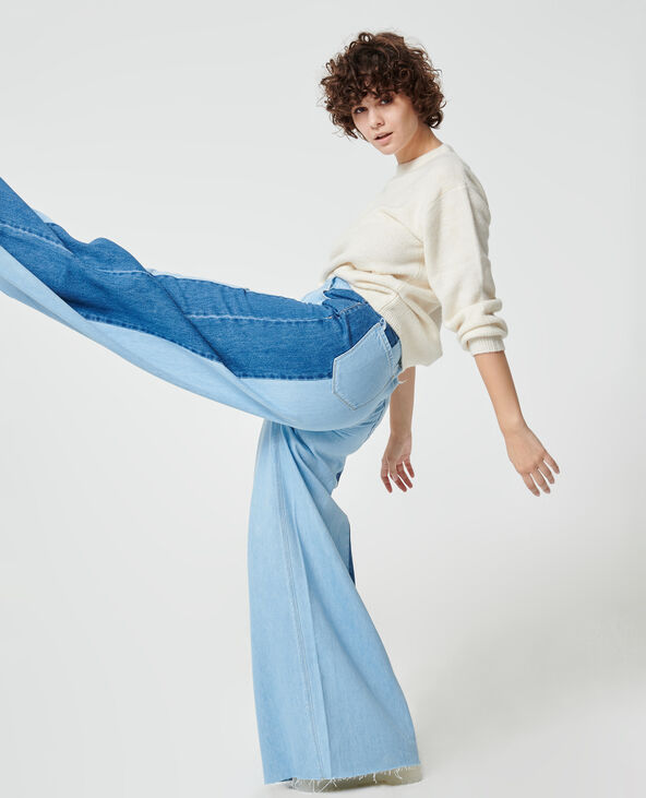 Jean wide bicolore bleu clair - Pimkie