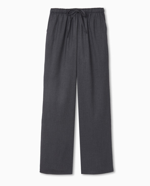 Pantalon large et droit ceinture élastiquée gris - Pimkie