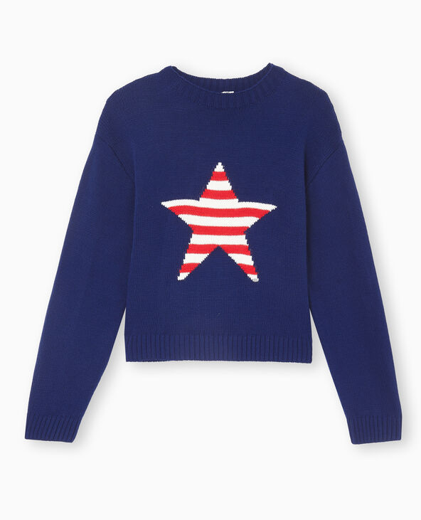 Pull en maille avec étoile bleu marine - Pimkie
