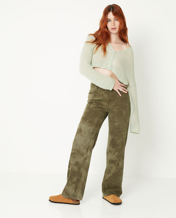 Jean wide taille haute effet dirty taupe - Pimkie